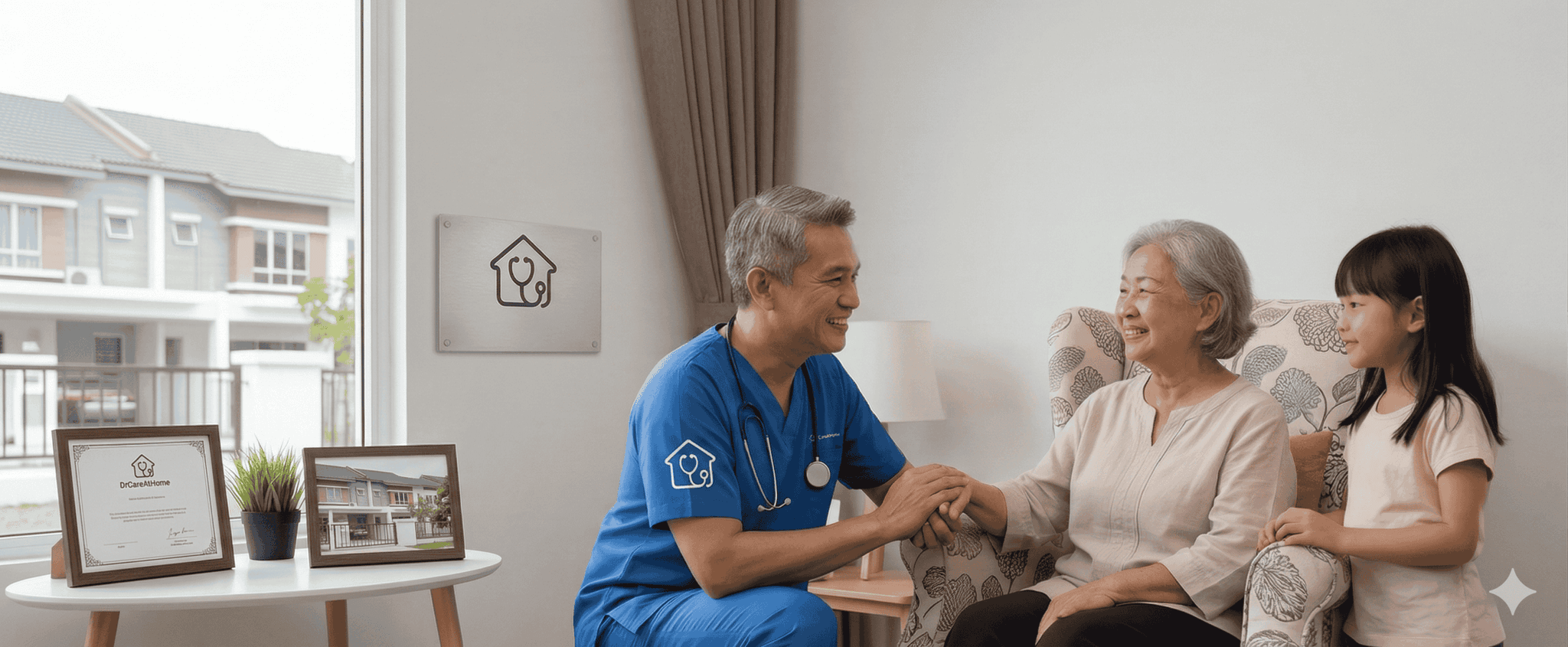 Doctor visiting patient at home
